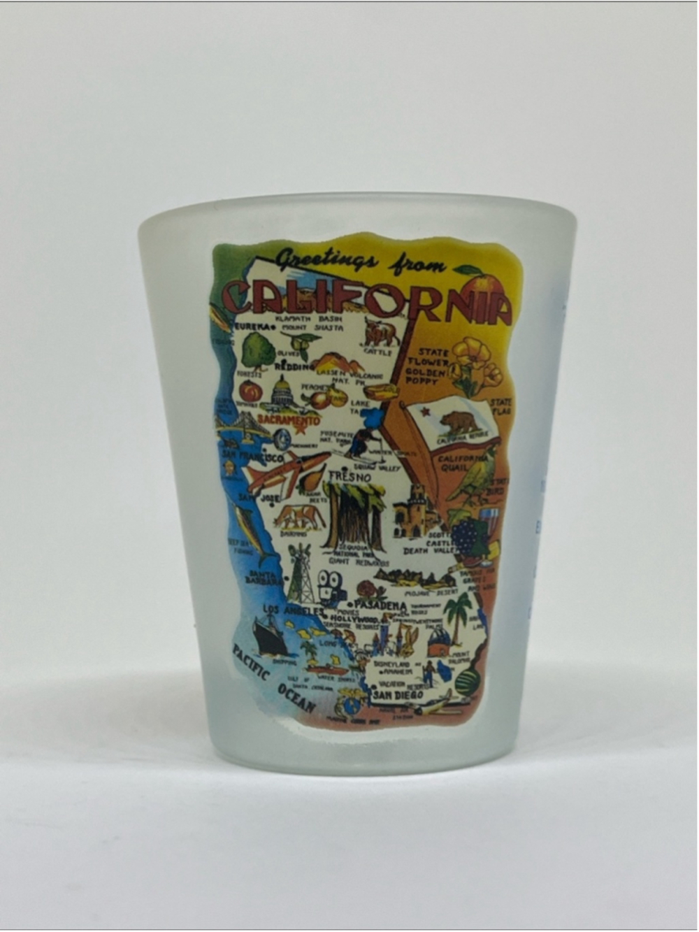 Frosted California Map Shot Glass - Multicolor - Picture 1 of 3
